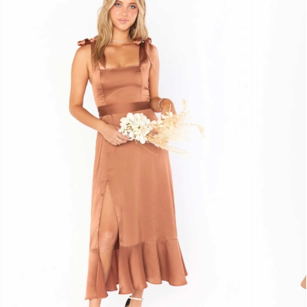 Show Me Your Mumu bronze midi dress
